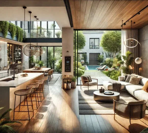 Open concept kitchen and living room remodeling project