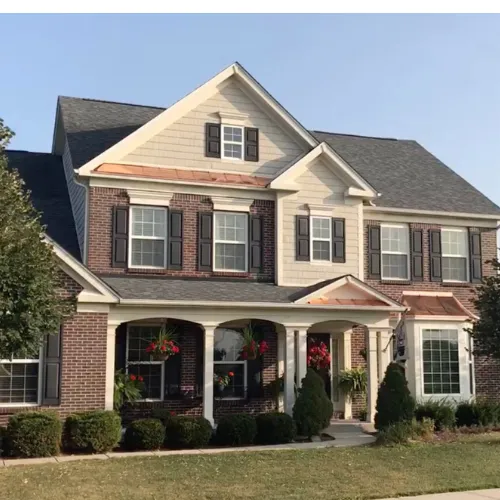 Completed residential roof and exterior in Greater Indianapolis